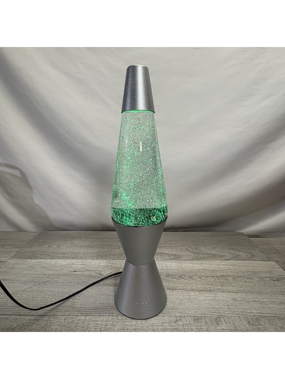 Lava Glitter Lamp Silver/Clear Color Changing Multicolor LED Lights